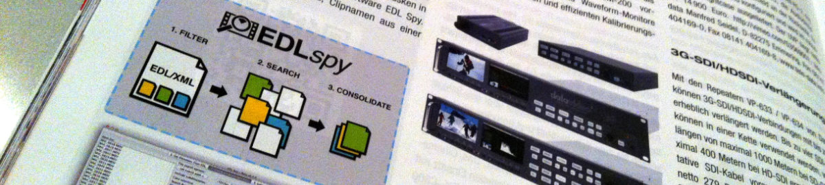 Ein Artikel über EDL Spy im Professional Production Magazin.